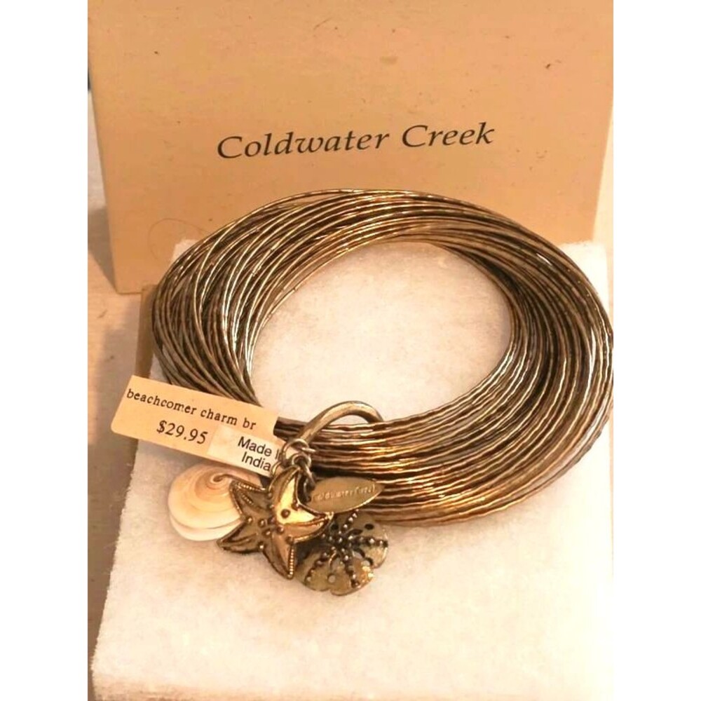 New 2010 Coldwater Creek Charm bangles bracelet Beachcomer shells